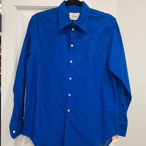 Thomas Pink Bright Blue Cotton Button Down Shirt